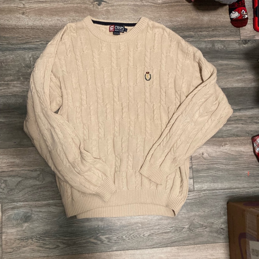 Cream Chaps Sweater. Mens. Size Large. Good shape.